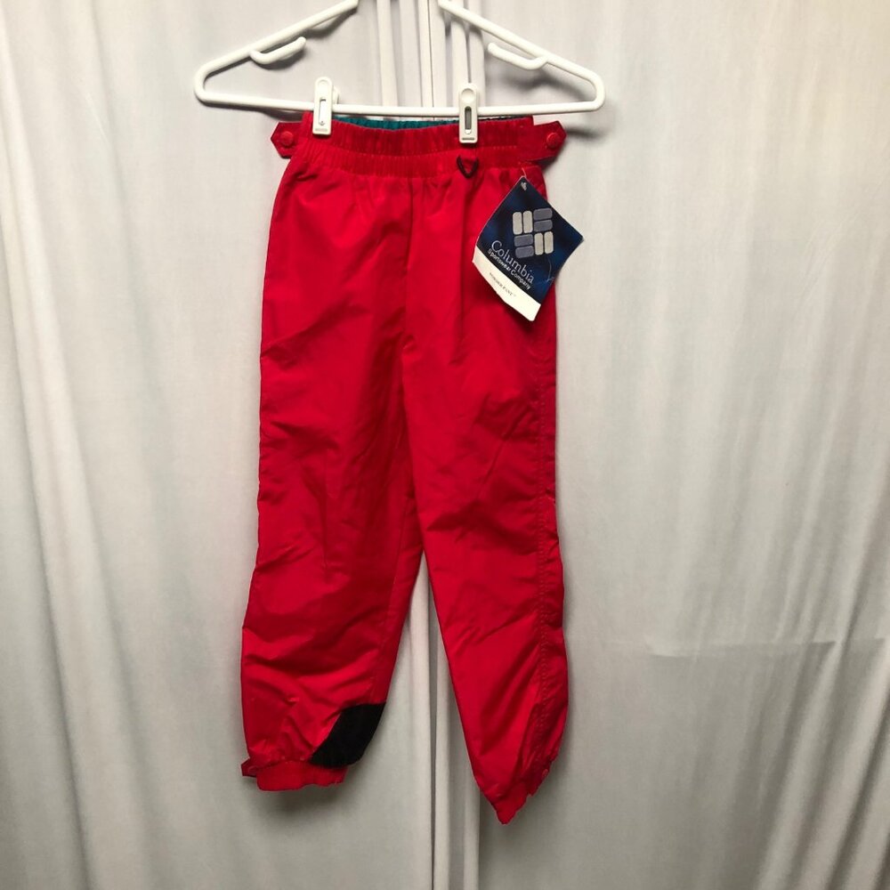 Columbia Powder Pant Youth Size Small Red Water Resistant Nylon Outdoor Wear NEW